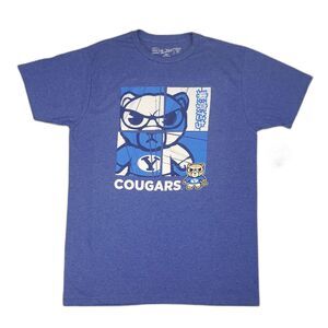 New! Retro Brand Tokyo Dachi BYU Graphic T-Shirt Mens Medium‎ Blue Cougars